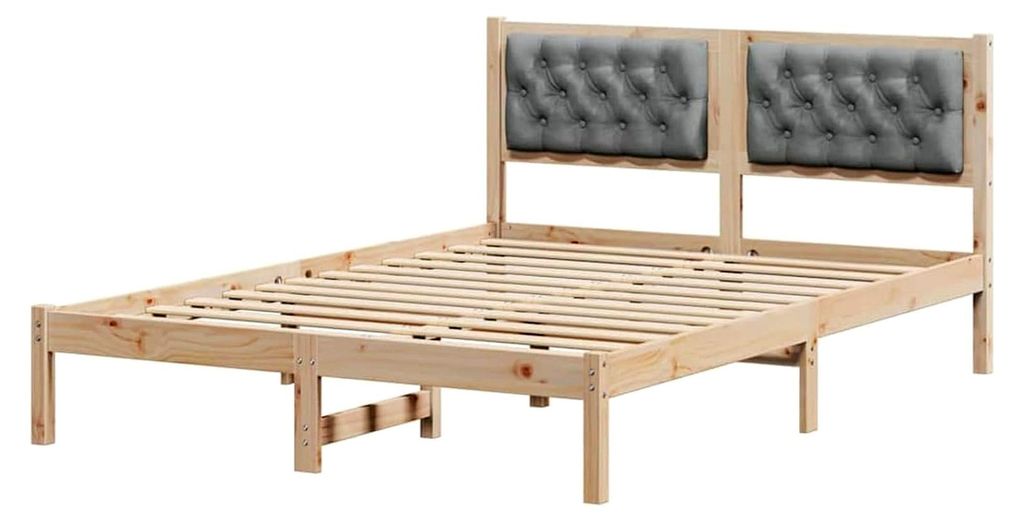 Britisches Kingsize-Bettgestell | Hellgrau | Massivholz Kiefer | Moderner Stil