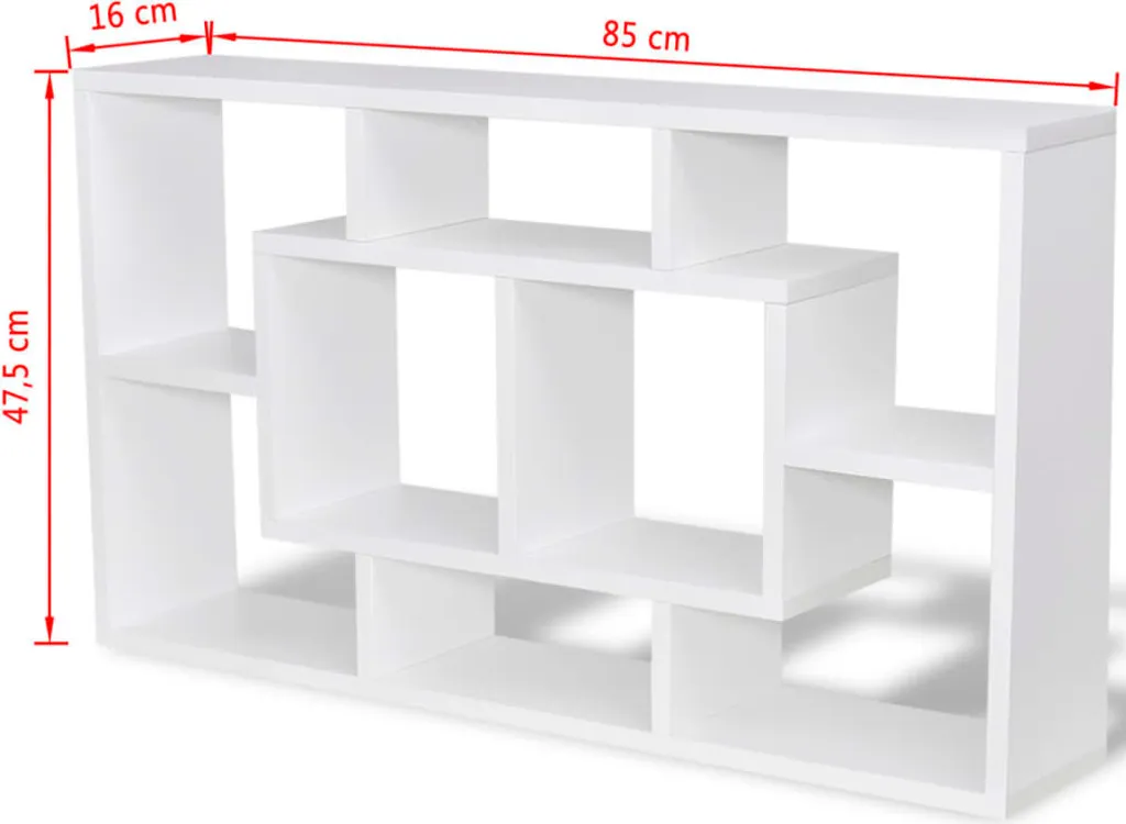 Rangement mural suspendu 8 cases blanc pour optimiser vos petits murs