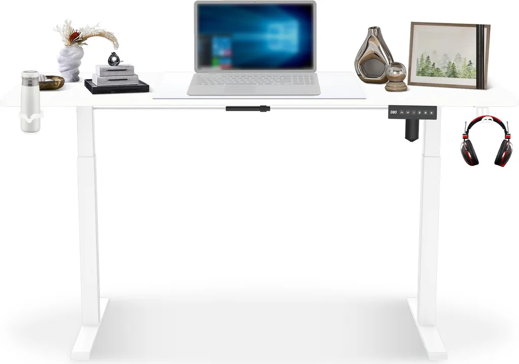 Scrivania Regolabile in Altezza 120x60 Bianco | Ergonomia Ufficio