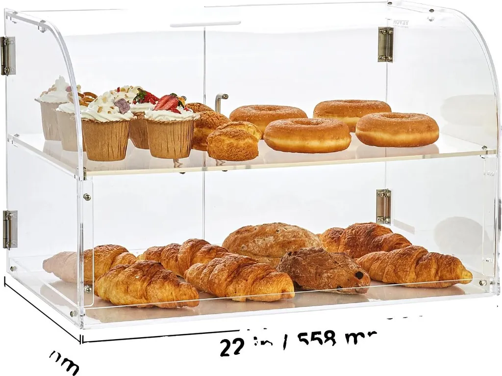 Vitrine de comptoir pour pâtisseries avec double porte en acrylique