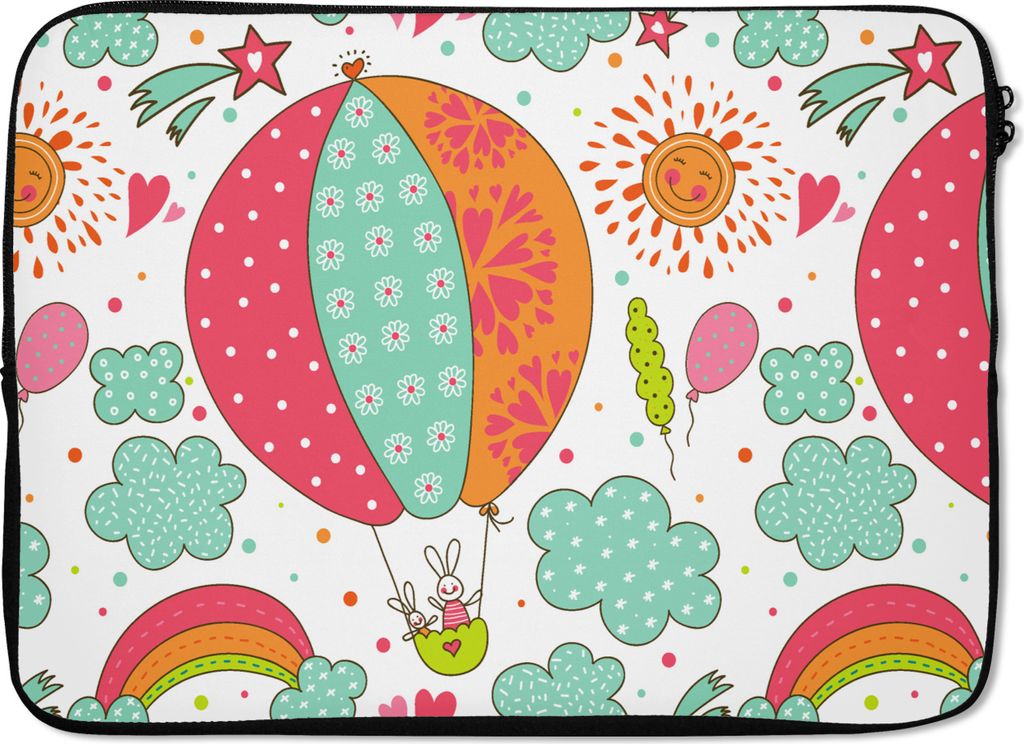 MuchoWow Laptop Hülle 14 ZollKaninchen - Schnittmuster - Baby Laptoptasche - Laptoptasche - Stoßsicher - Schutzhaube