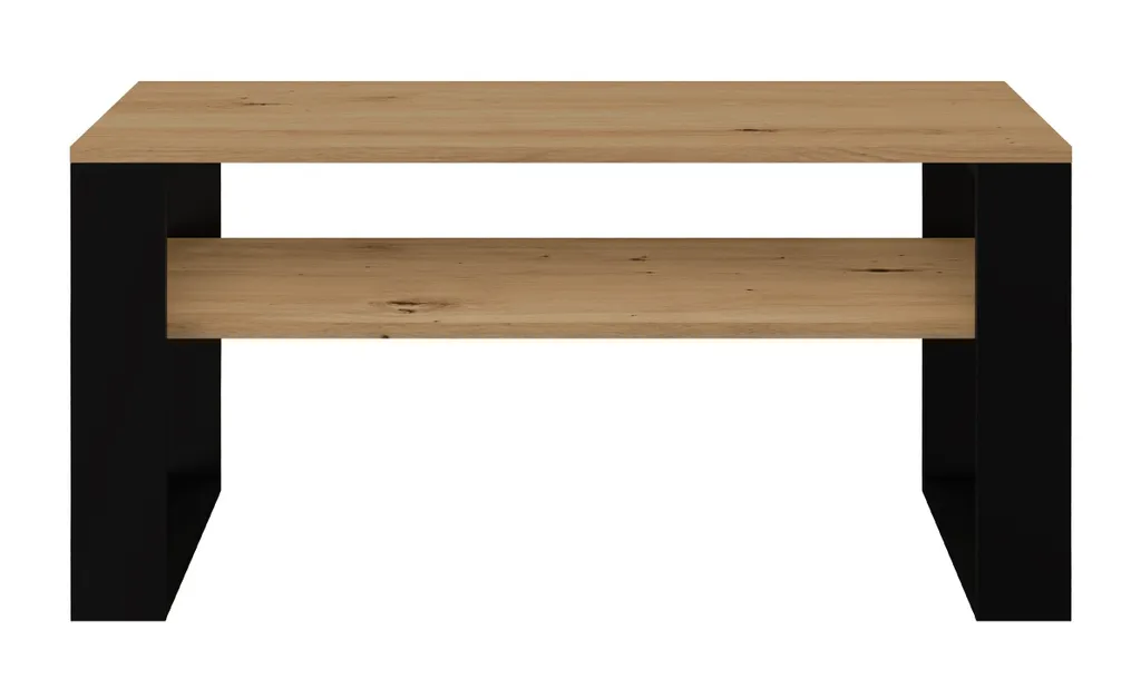Table basse design bois clair noir LAUREN 2 | Table de salon moderne