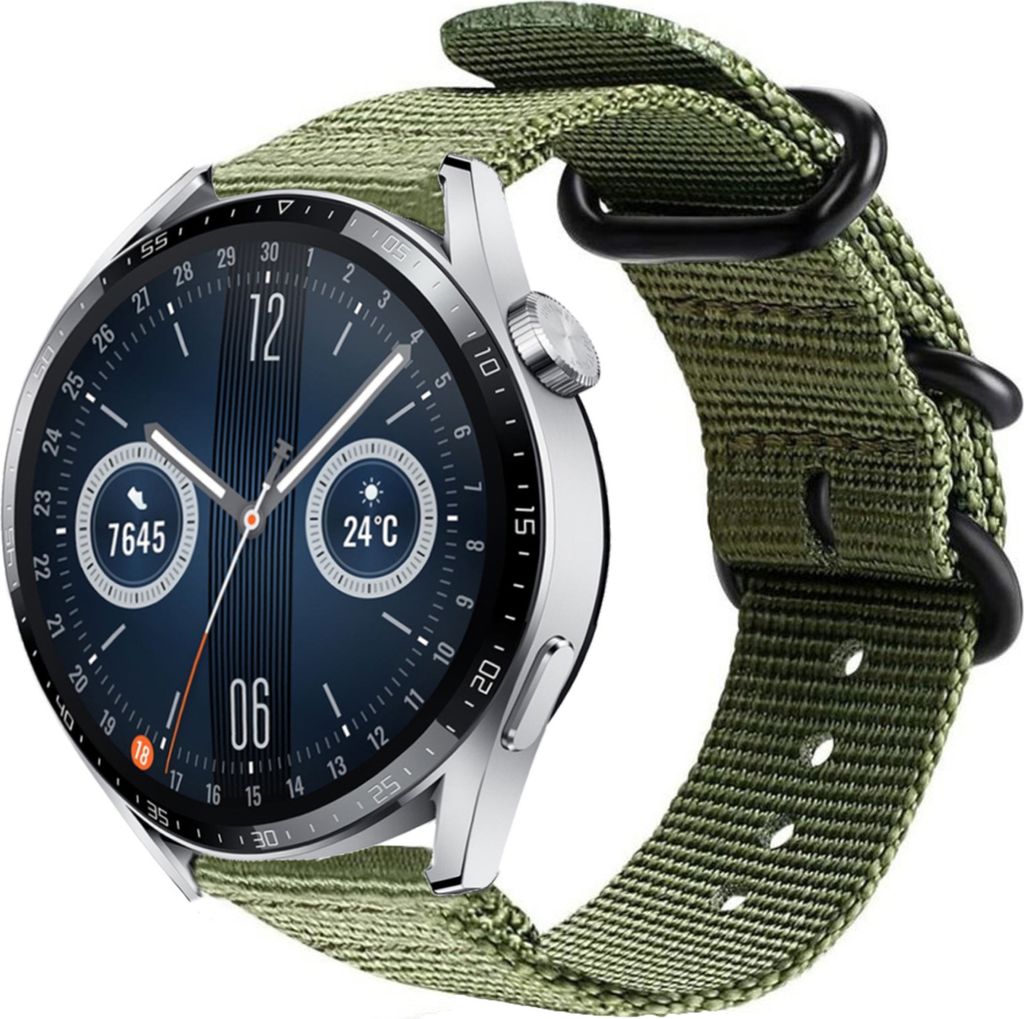 Strap-it Huawei Watch GT 3 46mm Nylon-Schnallenarmband (Grün)