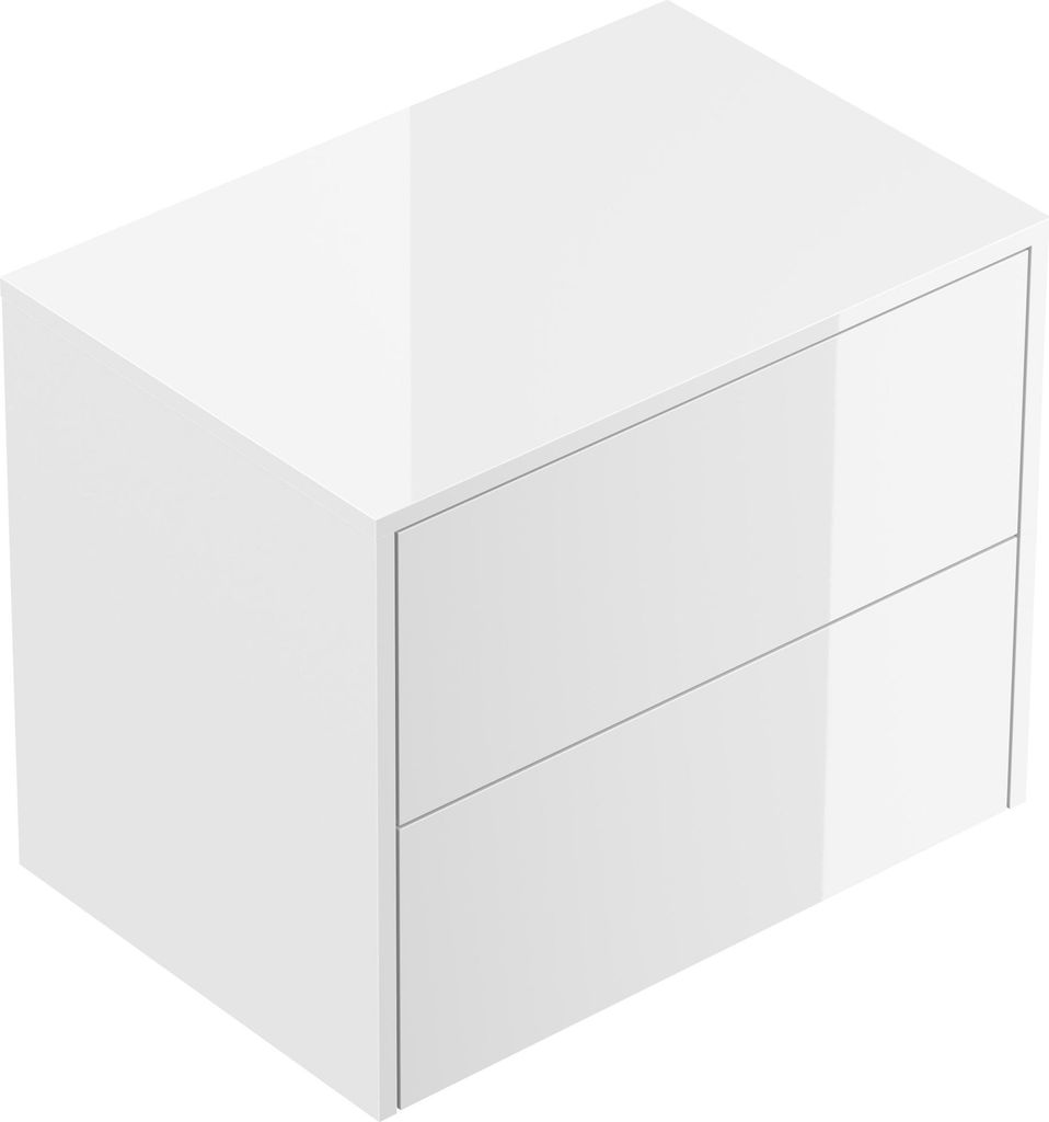 Design Nachttisch Concepto L 60cm hängend, 2 Pushauszüge Weiß Hgl : Weiss hochglanz Varianten: Weiss hochglanz