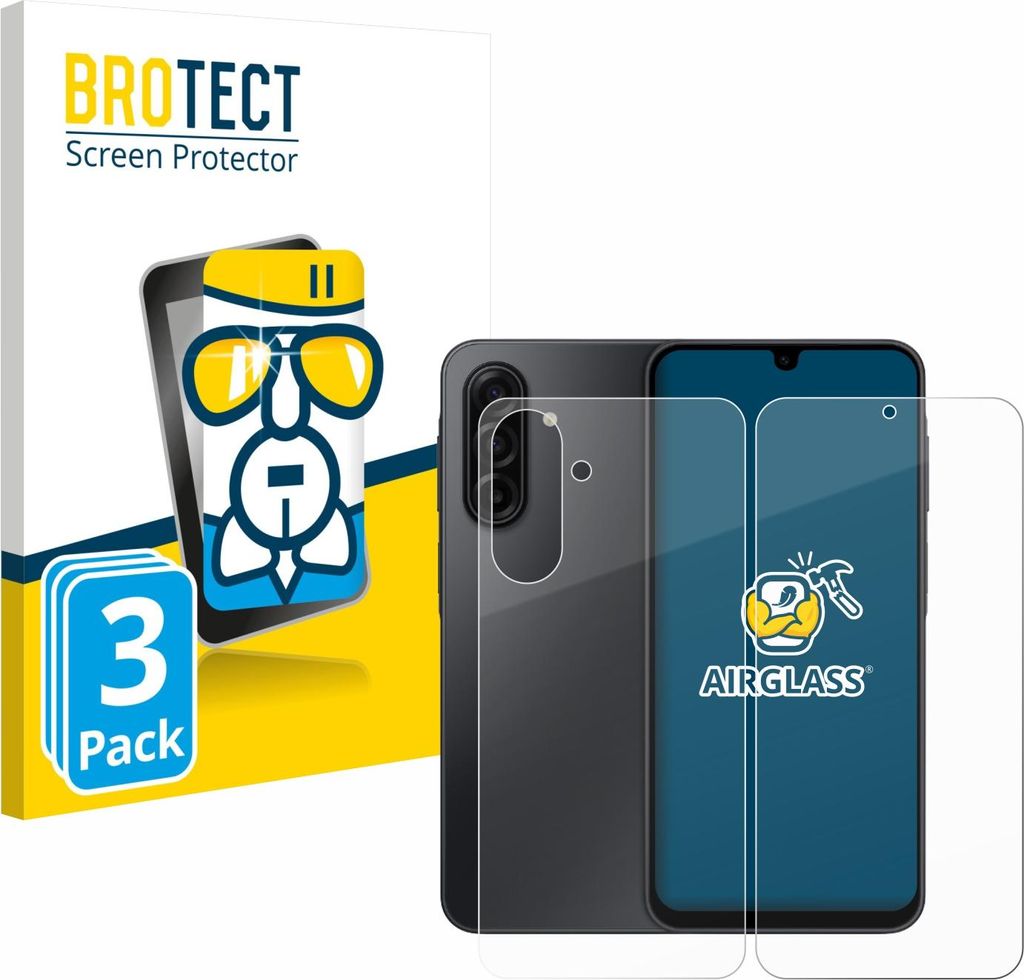 3x BROTECT Schutzglas für Samsung Galaxy A17 5G (Display+Rückseite) Schutzfolie Panzer Folie Glas Display Schutz klar