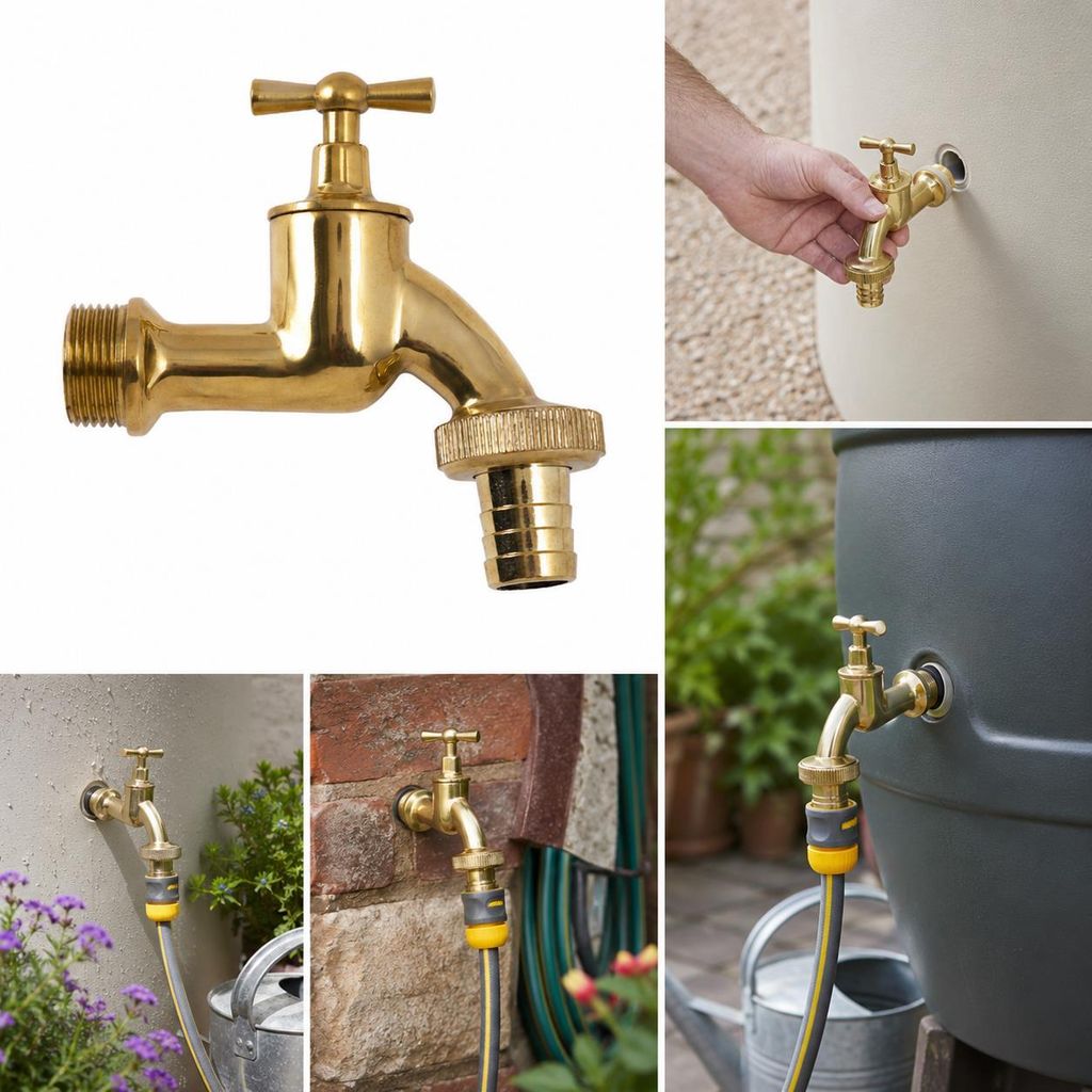 Garantia Auslaufhahn aus Messing Größe 3/4", Wasserhahn Immagine del prodotto 