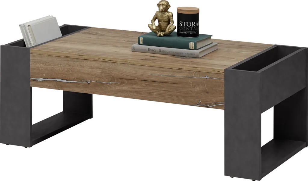 Table basse robuste Lurlene chêne Flagstaff foncé 110x60cm de salon