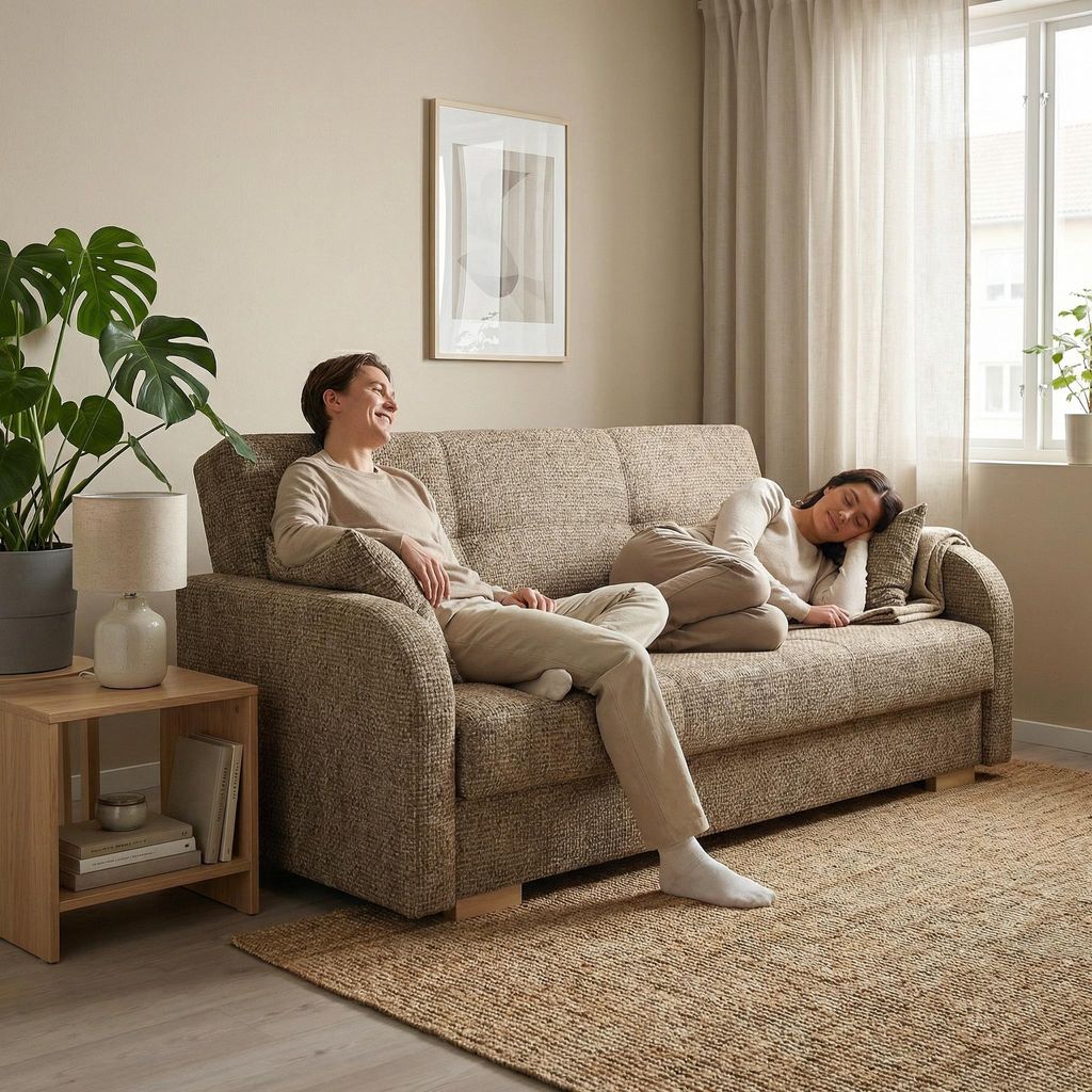 Wohnero24 Schlafsofa POLINA 3 155x95 cm 133x195 cm mit Bettkasten 3 Sitzer Sofa mit Schlaffunktion ausziehbar großes Schlafsofa für Wohnzimmer