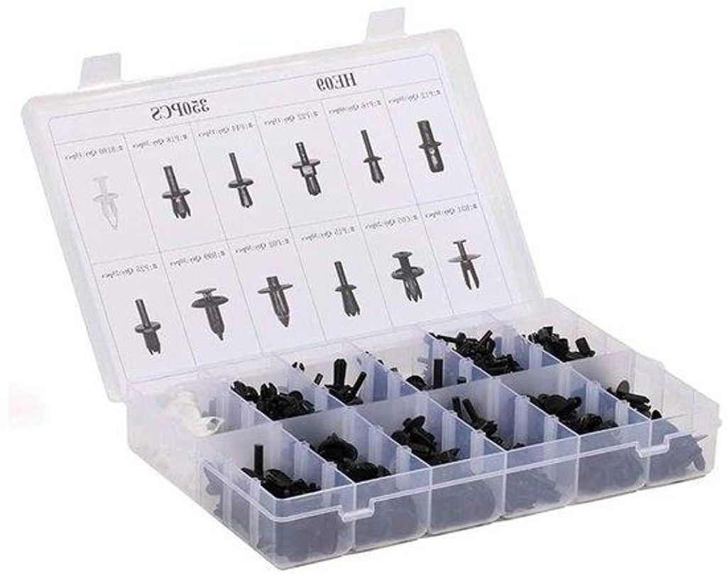 Klemmen Clips Push Type 350 Stk mit Plastikbeutel