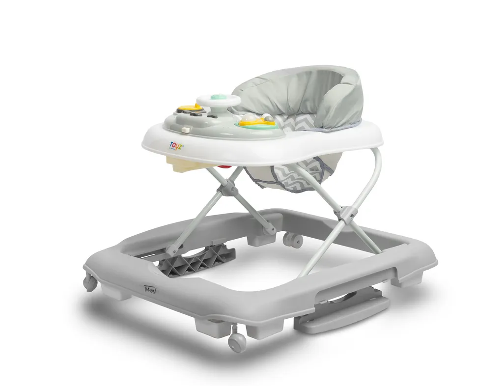 Trotteur 2en1 Tymon Gris Pliable avec Tablette de Jeux Interactive Pro