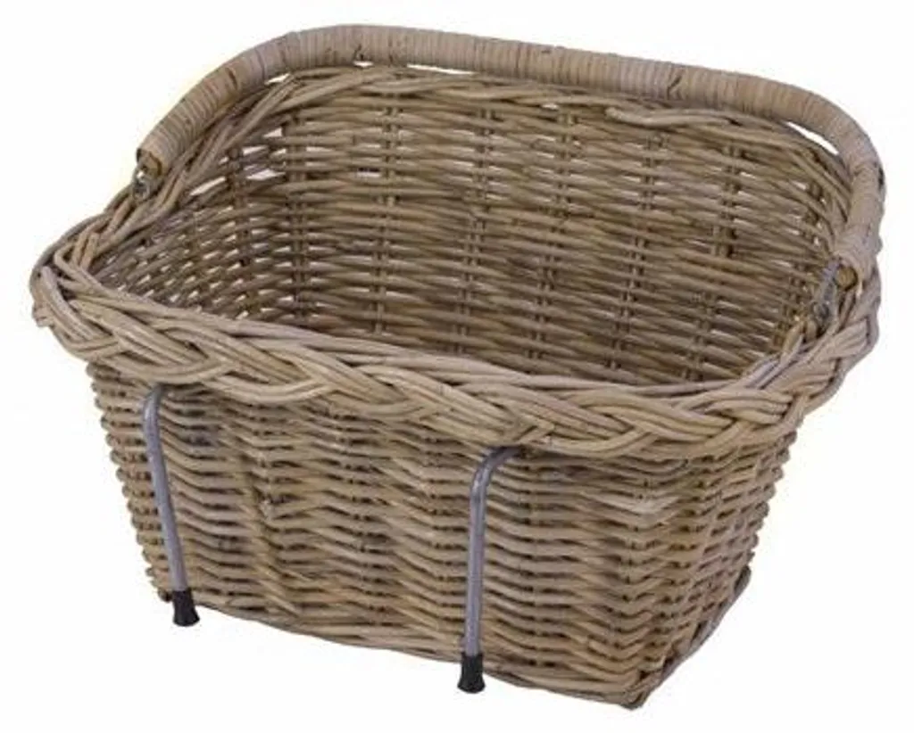 Panier rectangulaire gris luxe Pit-retter avec fixation renforcée vélo