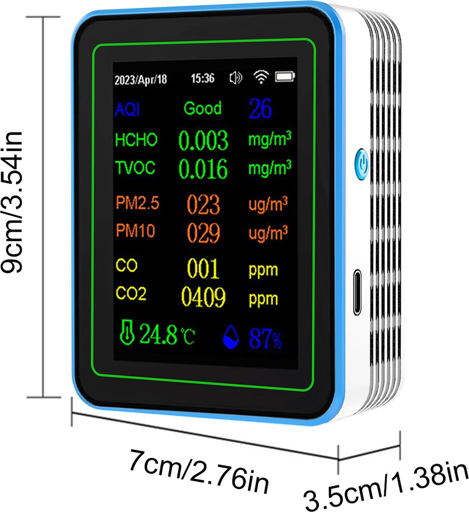 Detektor kvality ovzduší WiFi 12 v 1, detektor oxidu Obrázek produktu 2