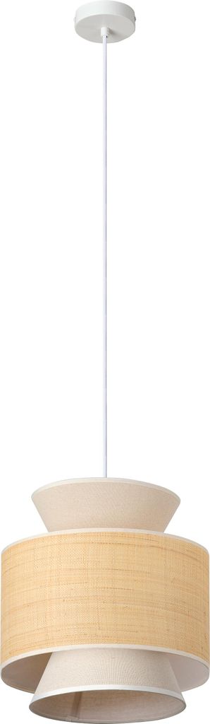 OSRAM Decor Wrap Cone Pendelleuchte E27 Beige 350mm Durchmesser, Raffia und Bast mit Leinen für Boho-Style