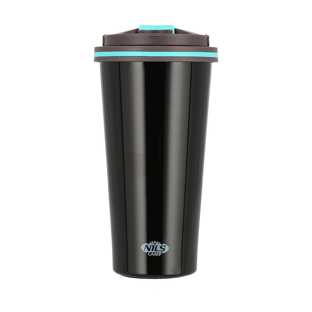 Nils Camp NCB18 Thermobecher 500 ml Edelstahl doppelwandig 12h heiß 24h kalt rutschfester Boden mit Tragegriff