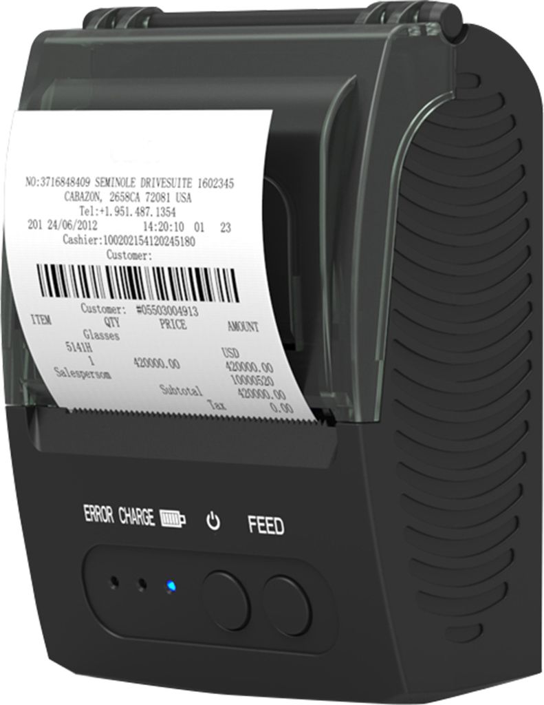 Bisofice 58 mm tragbarer Mini-Thermo-Belegdrucker, USB- und BT-Verbindung, 2 Zoll, kabelloser Drucker mit 1 Rolle Papier im Inneren, kompatibel mit...