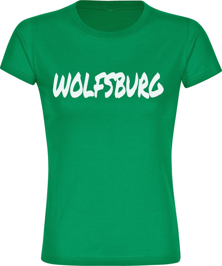 multifanshop Damen T-Shirt - Wolfsburg - Textmarker, grün, Größe XL