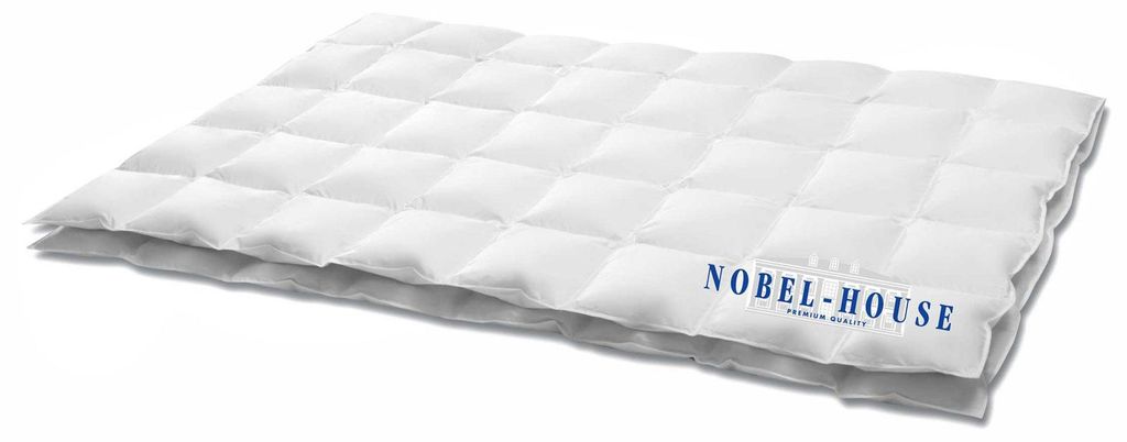 HANSKRUCHEN Nobel House 90% Daunenbettdecke 200x220 cm extra Leicht waschbar Allergiker Frühjahresbettdecke atmungsaktiv Bettdecke weiss