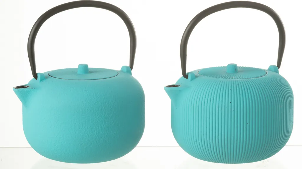 Petite Théière en Métal Bleu J-Line - Service à Thé Design 2 Assortis