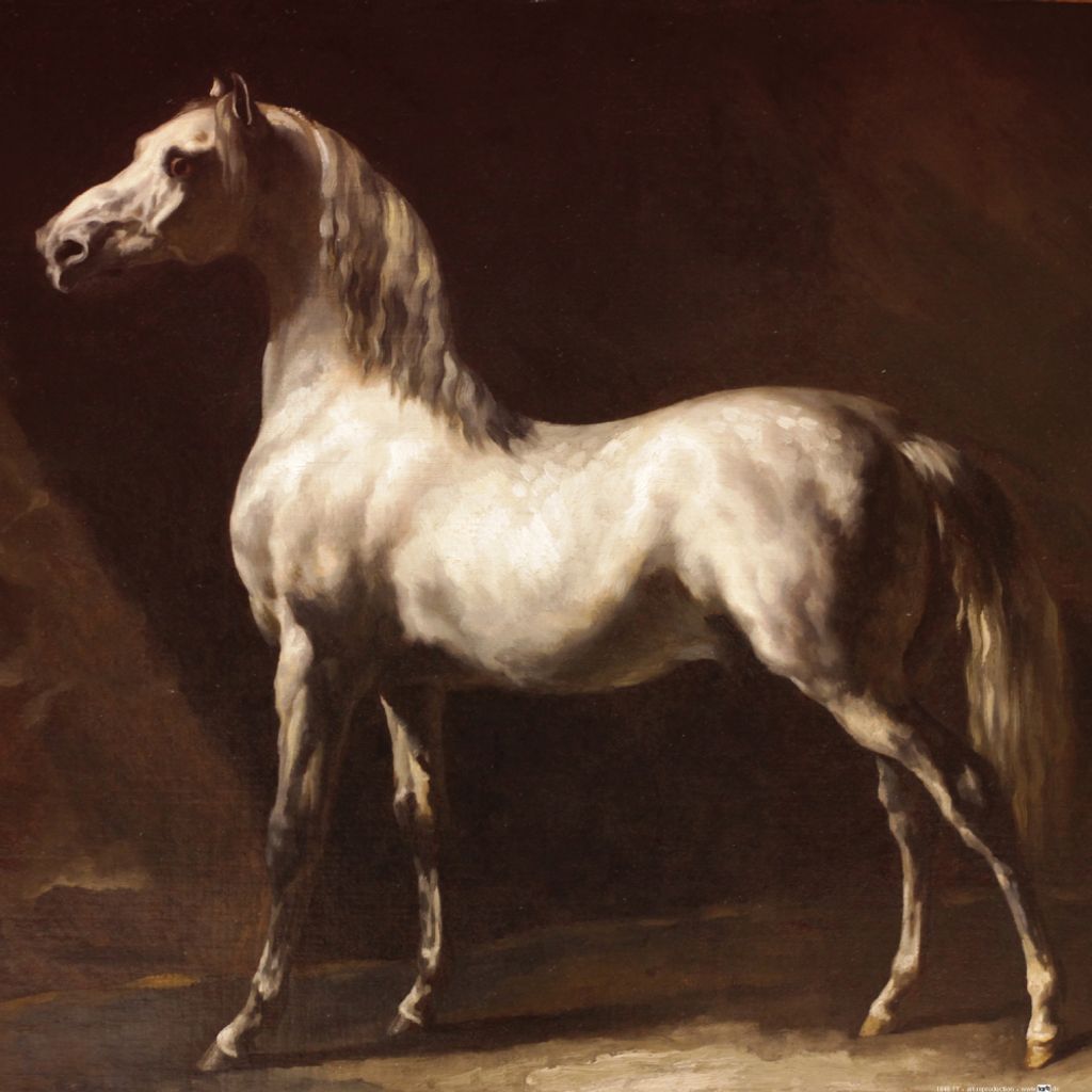 Theodore Géricault Kunstdruck Bild - Araber Schimmel, Vor 1824 (40 x 40 cm)