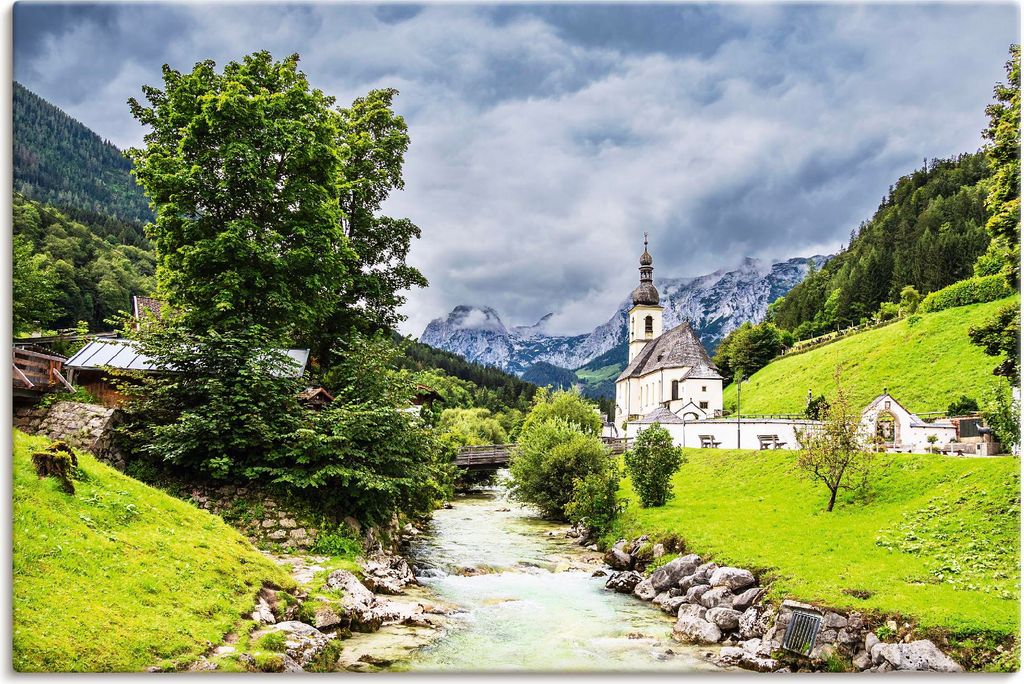 ARTland Leinwandbild Pfarrkirche St. Sebastian Ramsau II Größe: 90x60 cm