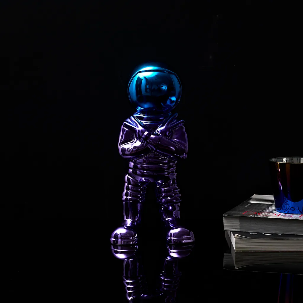 Astronaute Electroplate H33cm - Statuette Décorative Design Argentée - 7