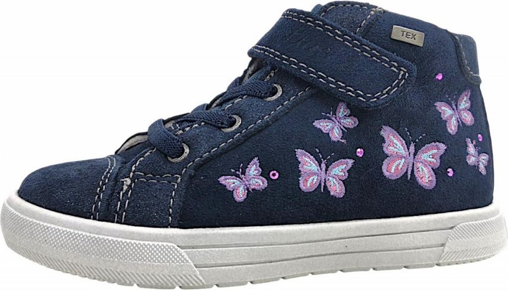 Lurchi Baffy Tex Kinderschuhe Mädchen Stiefel Klettschuh Blau Freizeit, Schuhgröße:28 EU