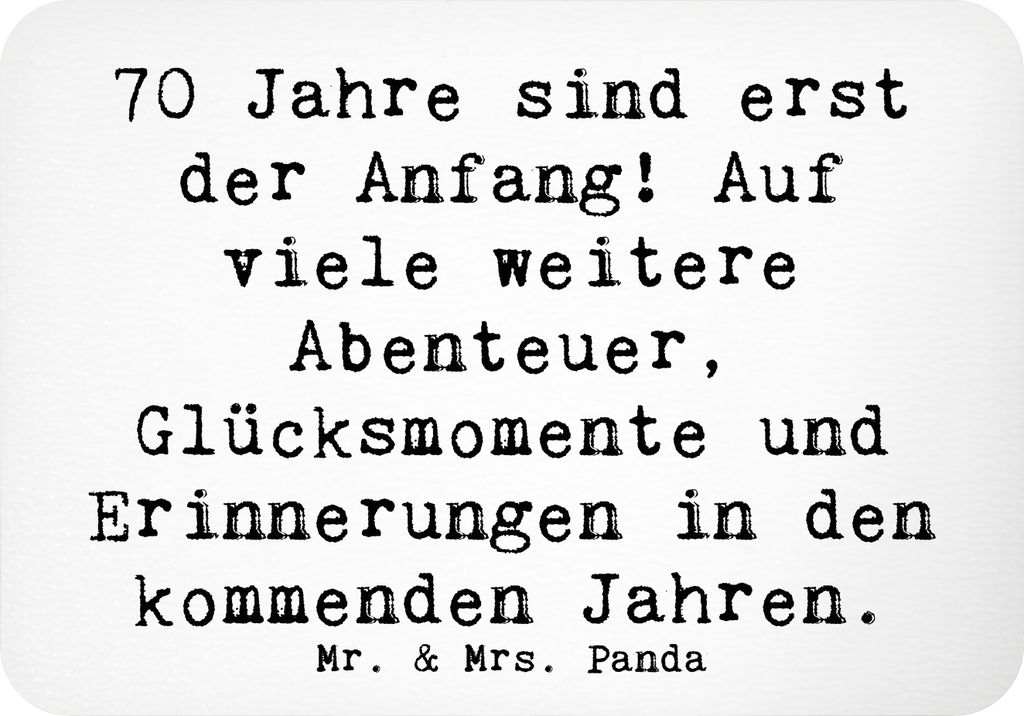 Mr. & Mrs. Panda magnet Spruch 70. Geburtstag Beginn - Weiß - Geschenk, Kühlschrankmagnet, Notizhalter, Geburtstagsfeier, Happy Birthday, Lebensf...