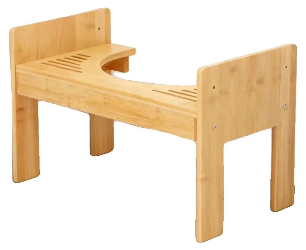 Tabouret WC contre la constipation, bois de bambou ajustable - 80kg max