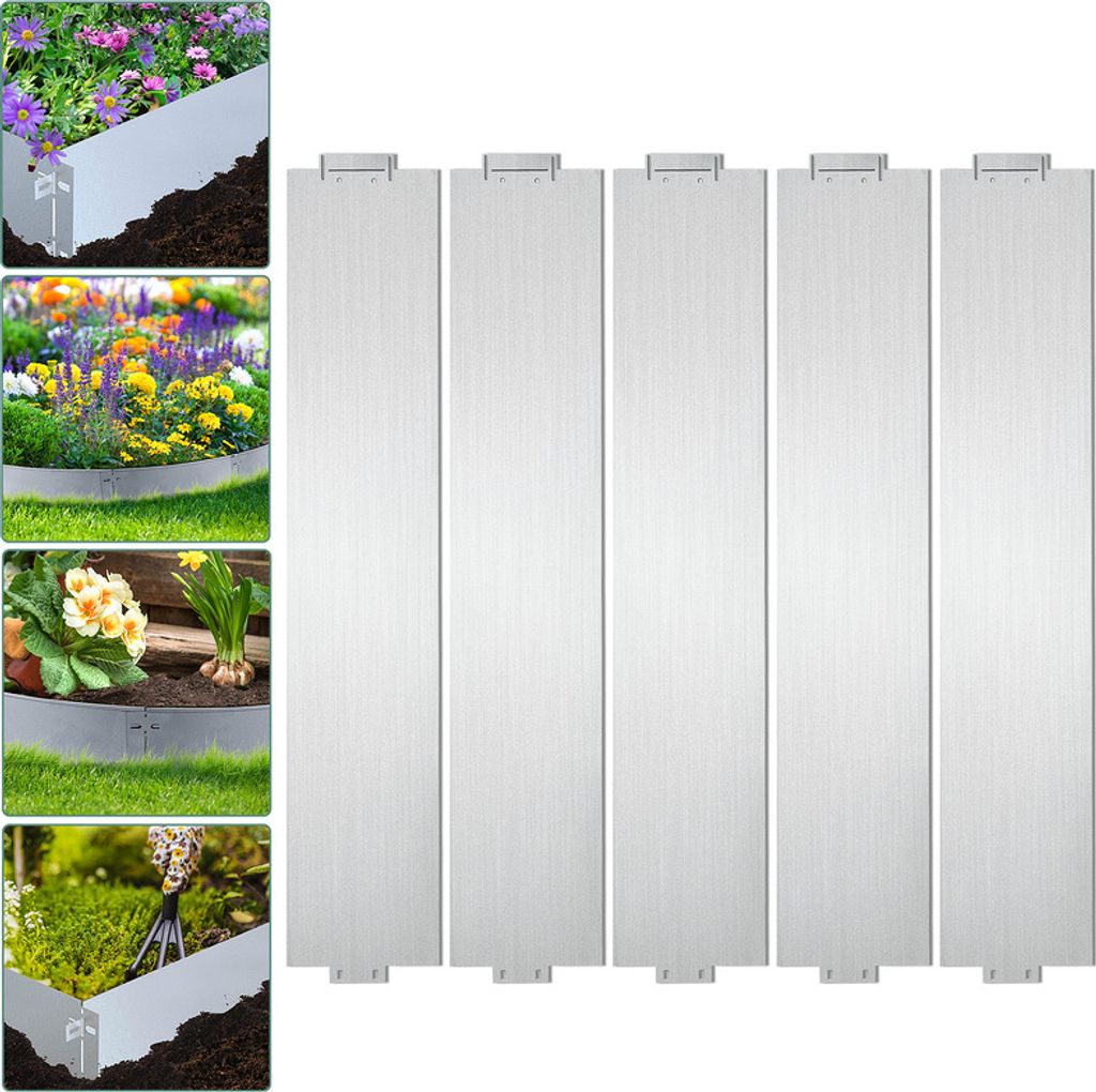 Jopassy Rasenkante Pflanzenschutz Metall Zaun Einfache Montage Rolle Rasenflächen 100x18cm 25m