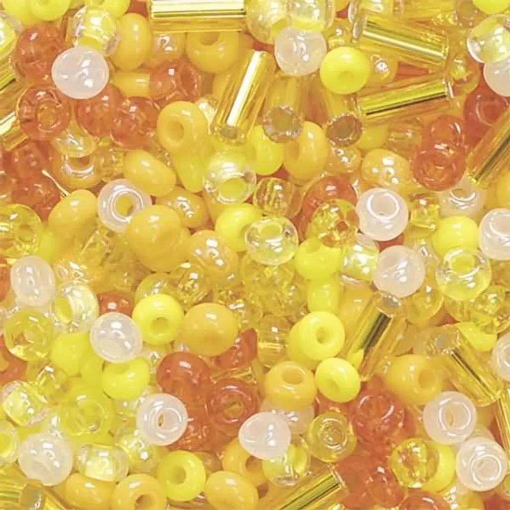 Rocailles de Bohème 2,5mm Jaune et Orange : Perles en Verre Pro
