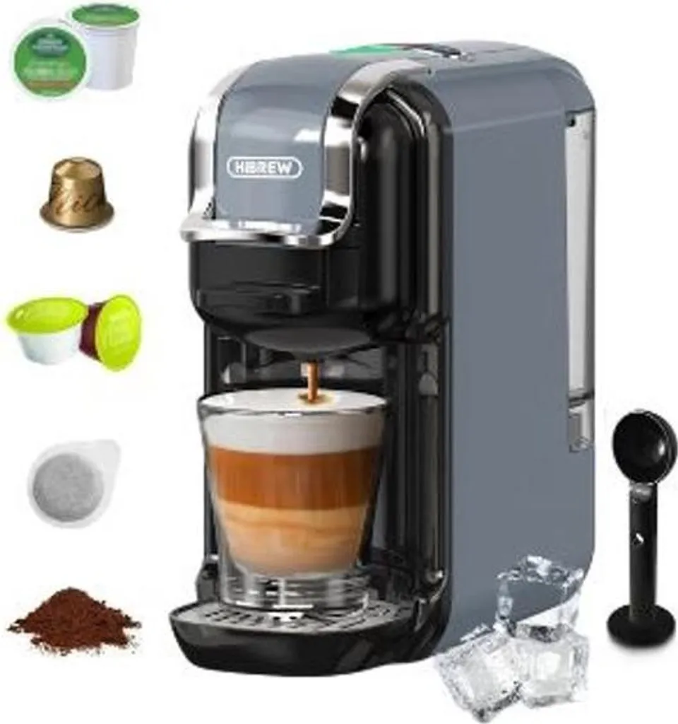 Machine à café multi-capsules 5 en 1 avec option chaud et froid gris