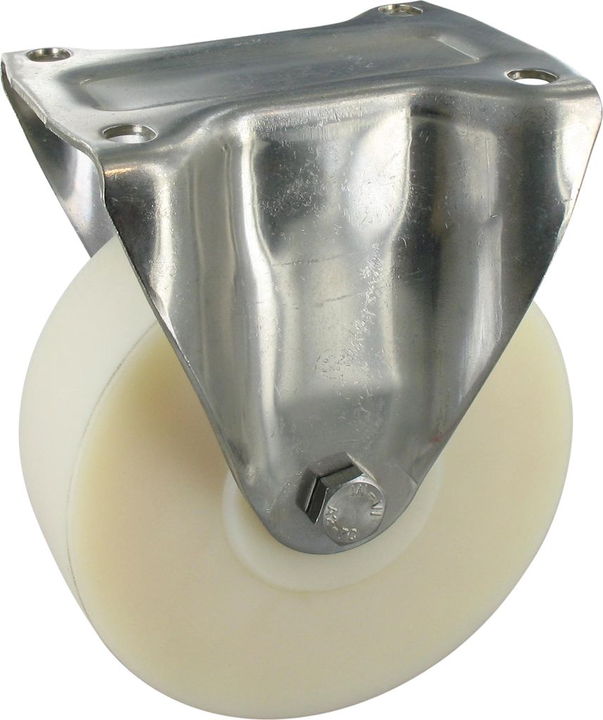 Edelstahlrollen Bockrolle Ø125mm Polyamid Anschraubplatte