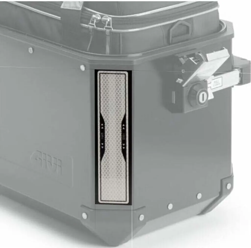 Coppia Adesivi Givi E145 Riflettenti 205x45mm per Valigie Moto