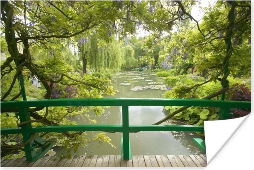 MuchoWow Poster Blick auf das Wasser von der japanischen Brücke im Garten von Monet in Giverny, Frankreich 180x120 cm - Fotoplakat