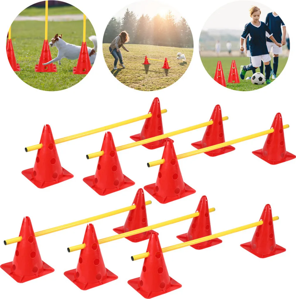 Lot De 12 Anneaux D'Agilité PP - 4 Couleurs (3 De Chaque) Avec Poignée - Pour Football, Basket, Gymnastique Et Fitness