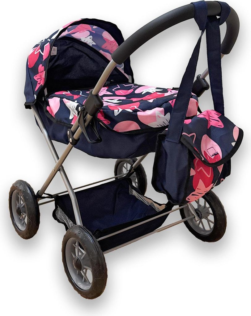 Bayer MEGA SET 9in1 Puppenwagen Kinderwagen mit Puppe und Zubehör