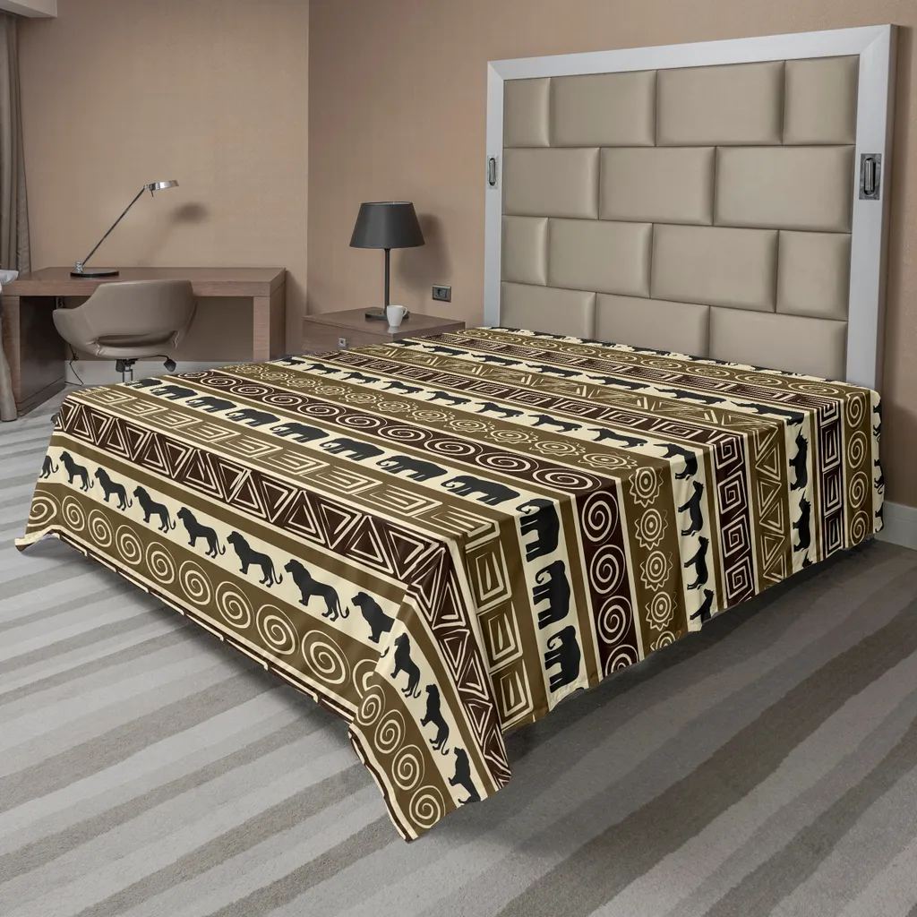 Drap de lit décoratif Safari pour grande chambre style ethnique chic