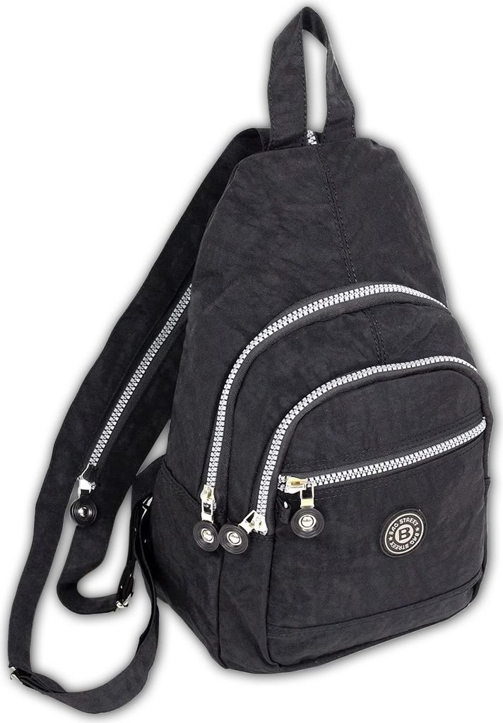 Bag Street Cityrucksack schwarz crinkle Nylon 21x13x35 Produktbild 