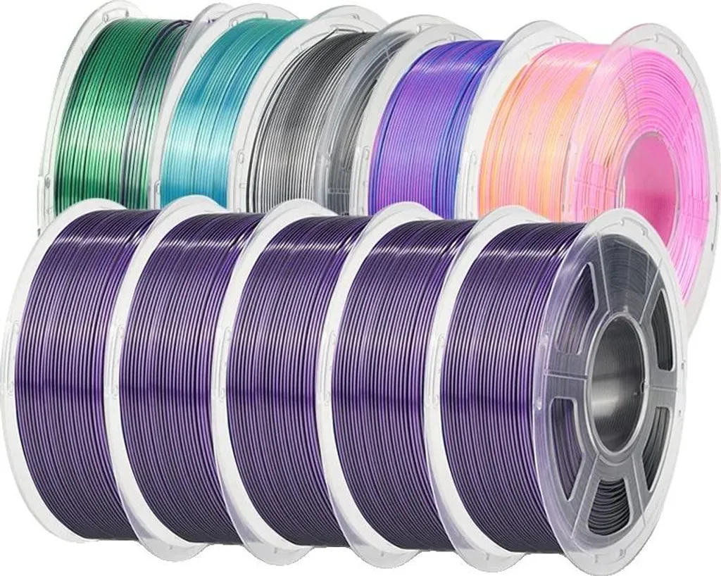 Filament 3D anti-nœuds bicolore SILK Dual Mix-22 pour impression nette