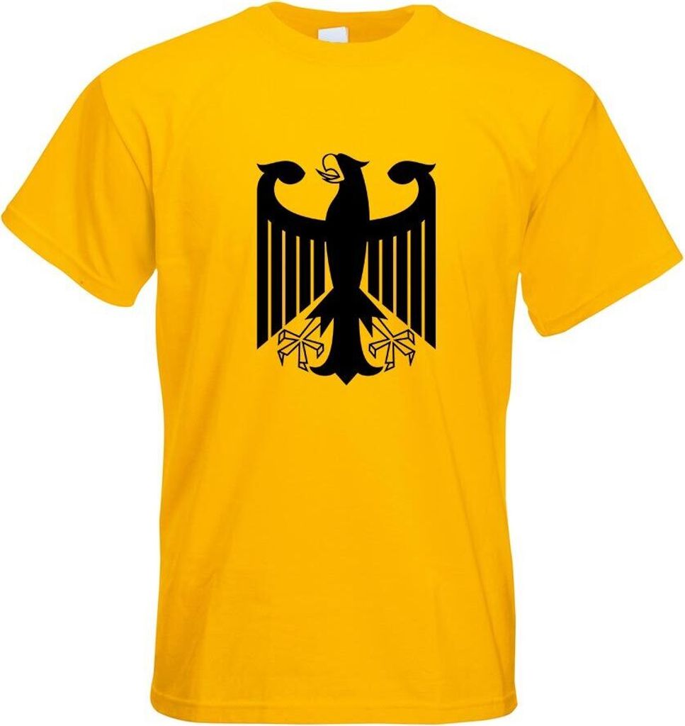 Kiwistar - T-Shirt - gelb - Bundeswappen Deutschland o. Rahmen Motiv Bedruckt Funshirt Design Print - mit Motiv Bedruckt - Funshirt Design - Sport ...