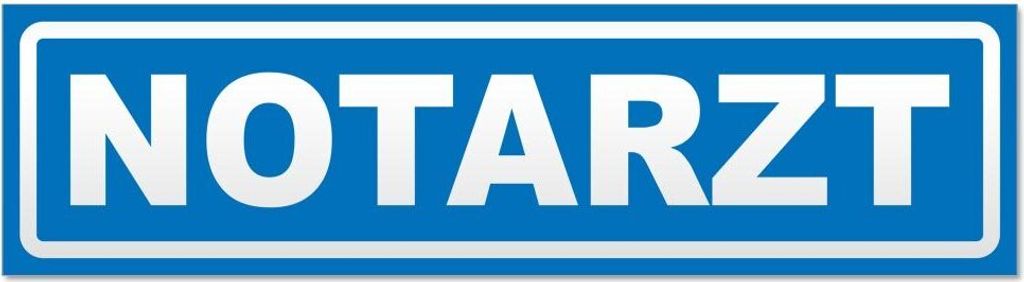 Kiwistar - Autoaufkleber - Blau - 30 x 5,3 cm - Notarzt invertiert - Hinweis Aufkleber Sticker für Auto, Kfz, Fahrrad, PKW, LKW
