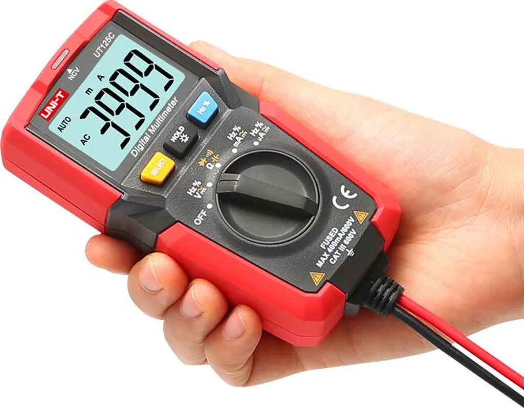 Multimètre UT125C Uni-T format mini avec écran LCD et protection 600V