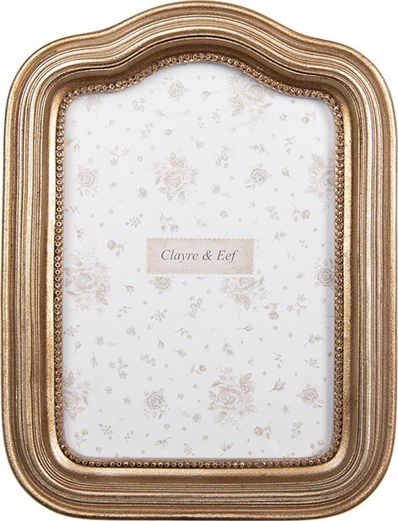 Clayre & Eef Bilderrahmen 10x15 cm Goldfarbig Kunststoff