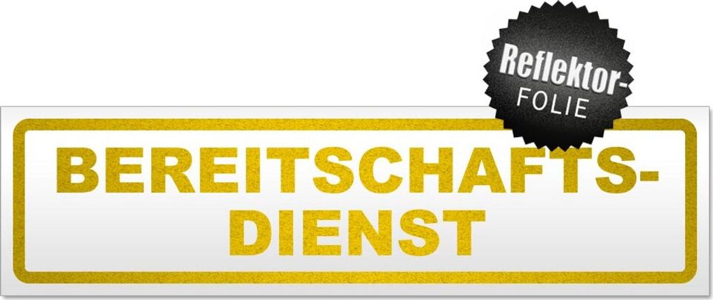 Bereitschaftsdienst Magnetschild Schild magnetisch
