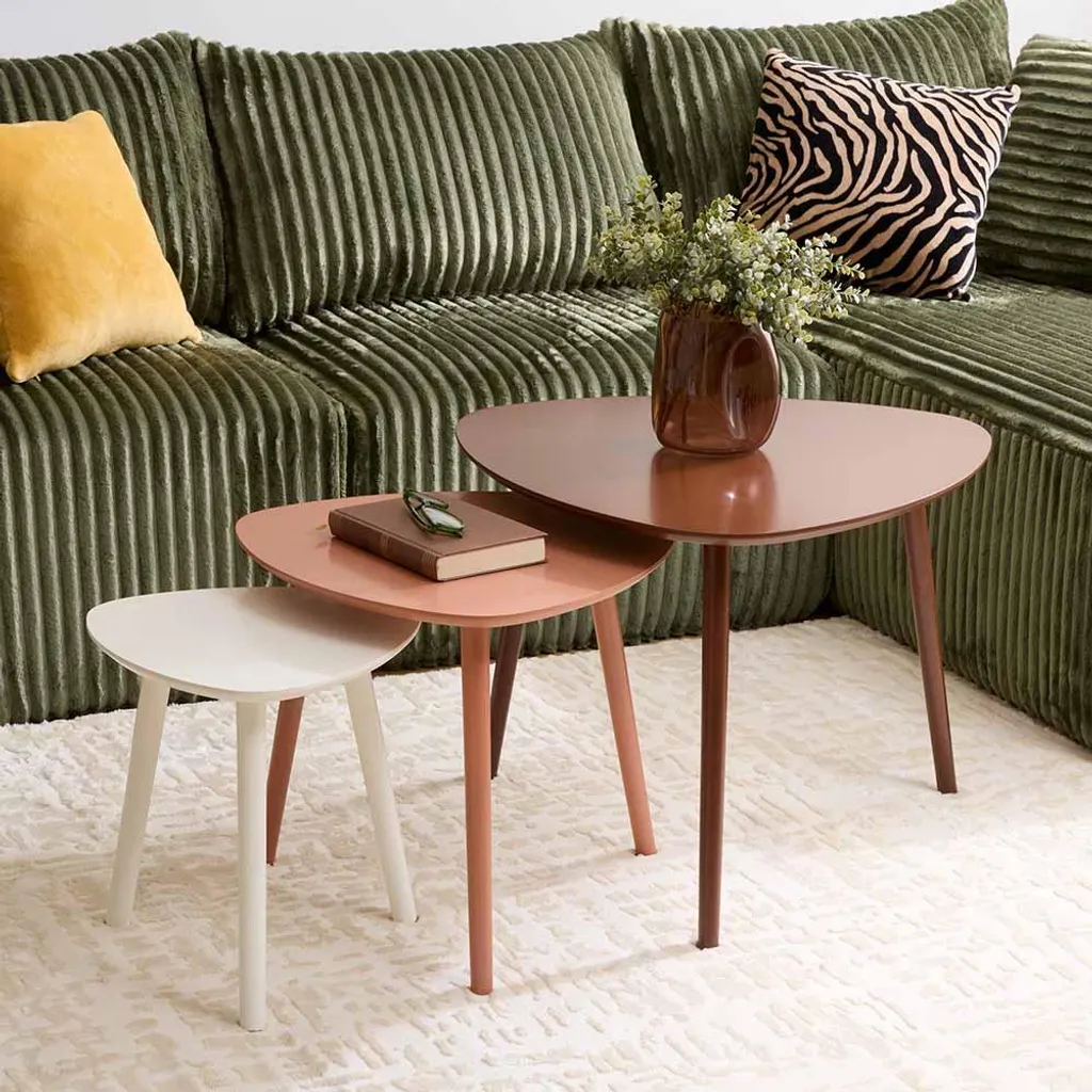 Tables d'appoint rondes marron style scandinave Gabriel Eazy Living