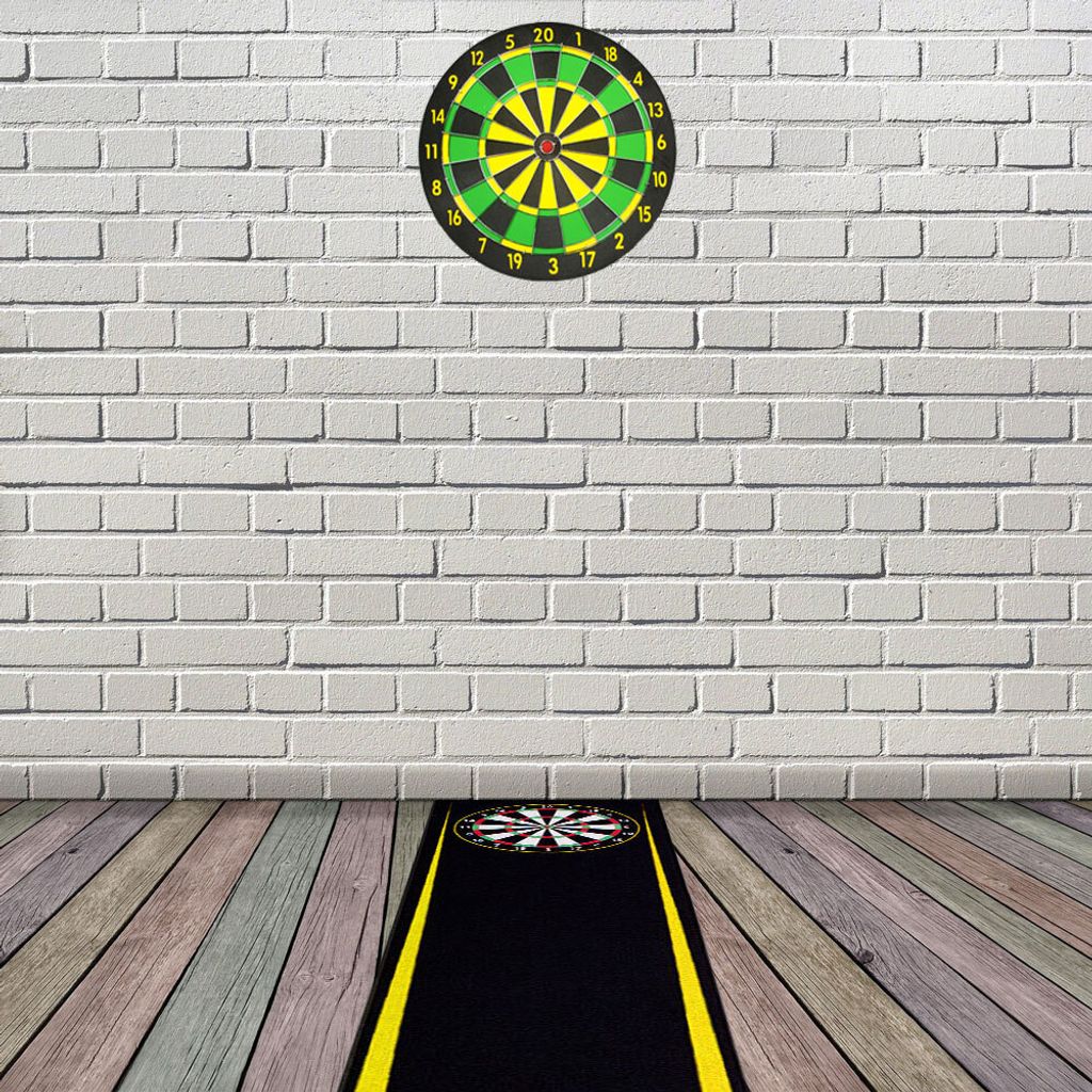 Dartmatte Dart Teppich Turnier Matte Abwurflinie Bodenschutz Zubehör Dartpfeile Dartscheibe Dartboard 2 Größen 237cm und 290cm verschiedene Desi...