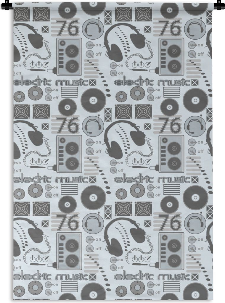 MuchoWow Wandteppich Wandbehang DJ - Kopfhörer - Vintage - Design 120x180 cm Tapisserie Dekoration Wandtuch - Schlafzimmer - Dekorationen für d...