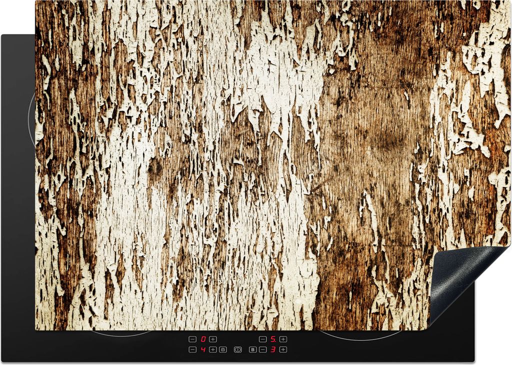KitchenYeah Herdabdeckplatte Holz - Rustikal - Baum , 75x52cm, Küche Deko, Glaskeramikkochfeld Herdabdeckung, Abdeckplatte fùr Kochfeld