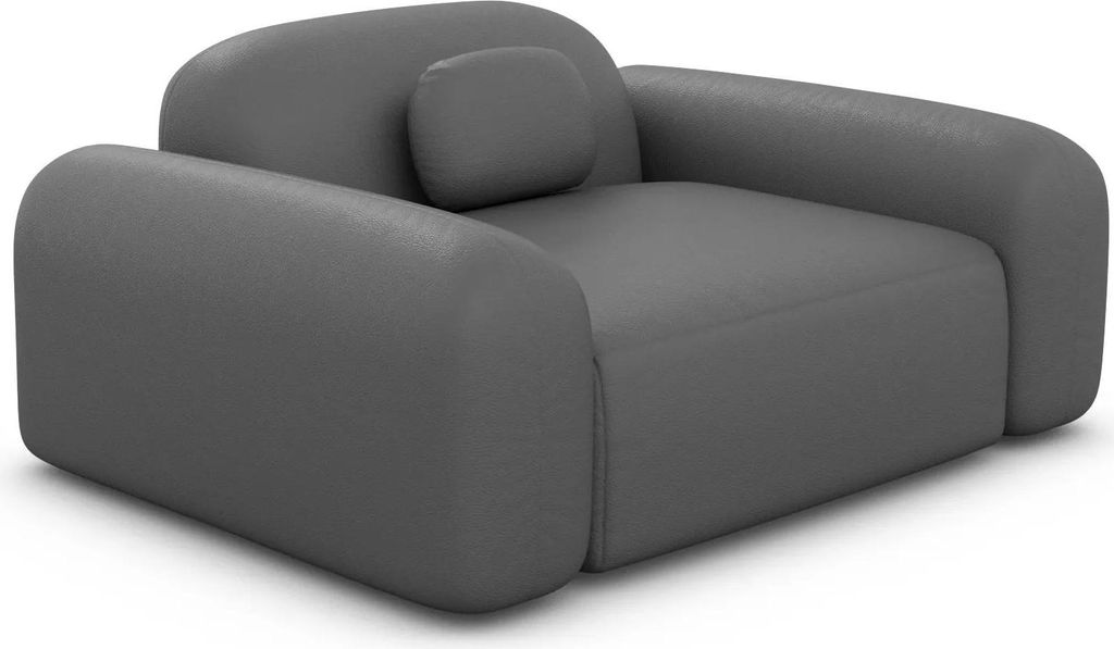 Echtleder Sessel Nuvia Dunkelgrau