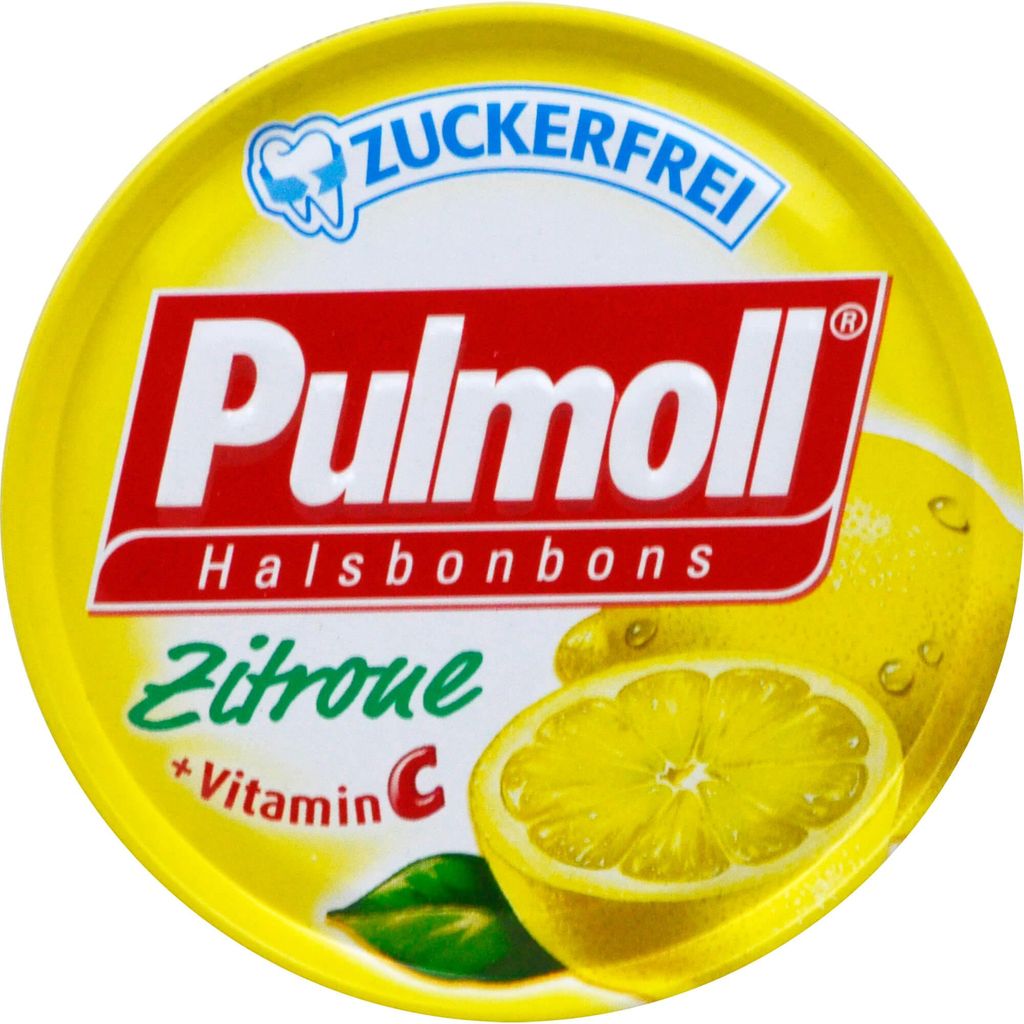 Pulmoll Halsbonbons Zitrone + Vitamin C zuckerfrei, 50 g Produktbild 